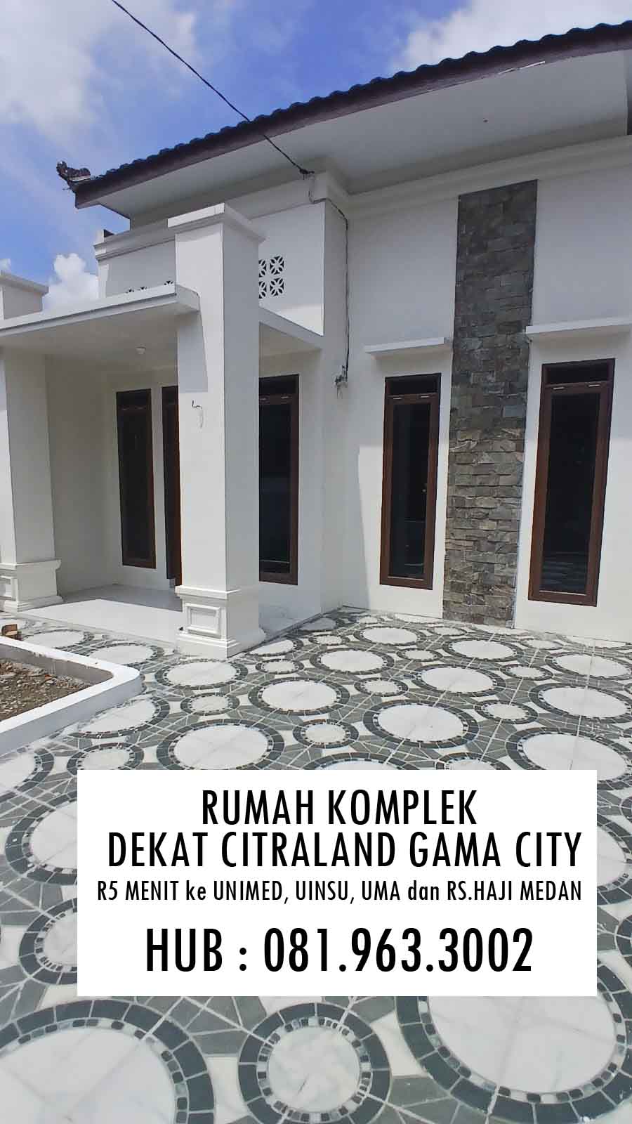 RUMAH KOMPLEK DEKAT CITRALAND GAMA CITY 5 MENIT ke UNIMED, UINSU, UMA dan RS.HAJI MEDAN